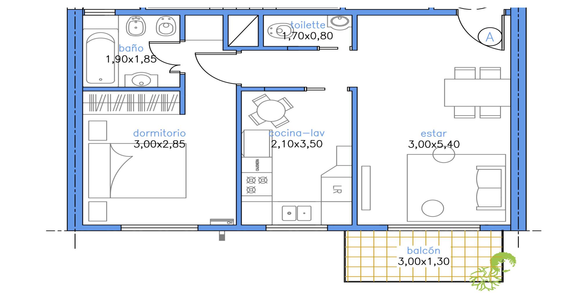 Departamento de 2 ambientes en Venta en Paternal