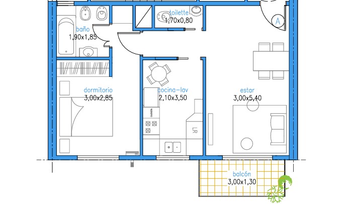 Departamento de 2 ambientes en Venta en Paternal
