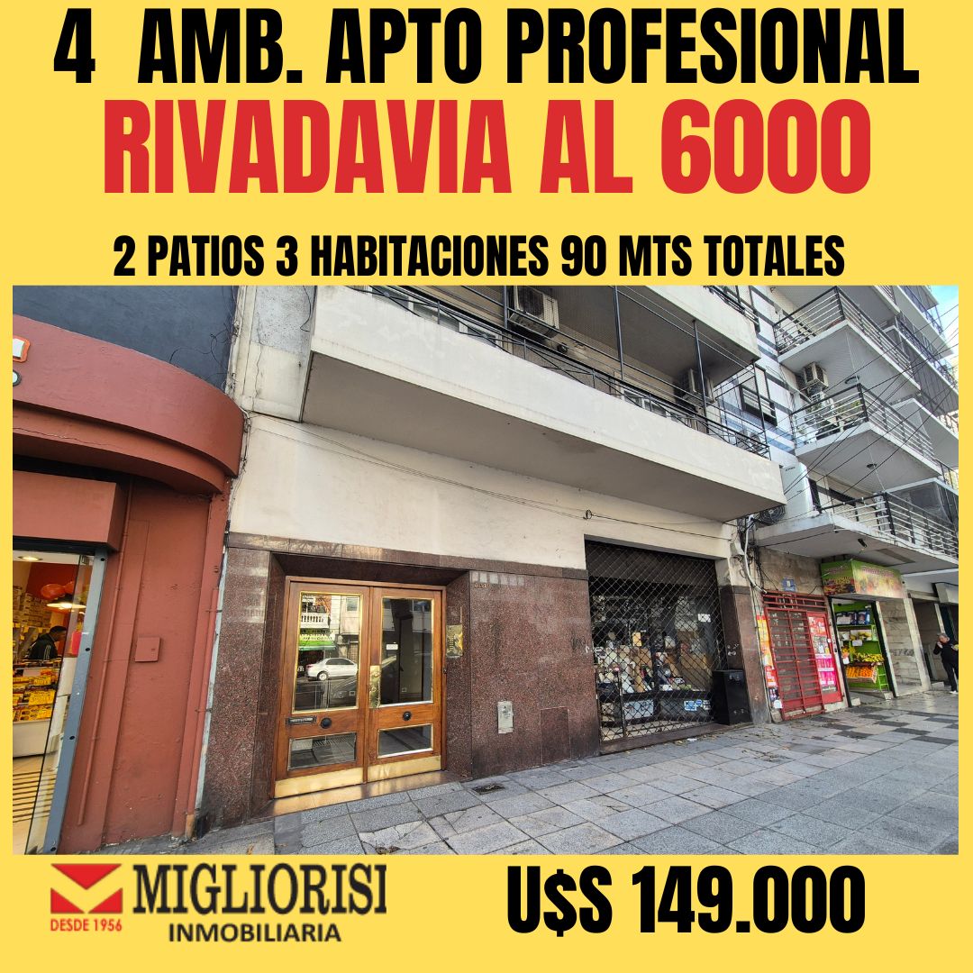 Departamento de 4 ambientes en  Venta en Caballito. RIVADAVIA al 6000. Imagen 1