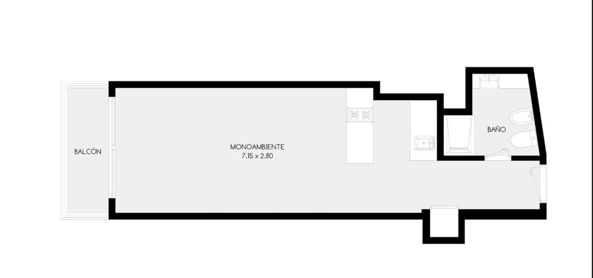 Departamento de 1 ambiente en Venta en Palermo