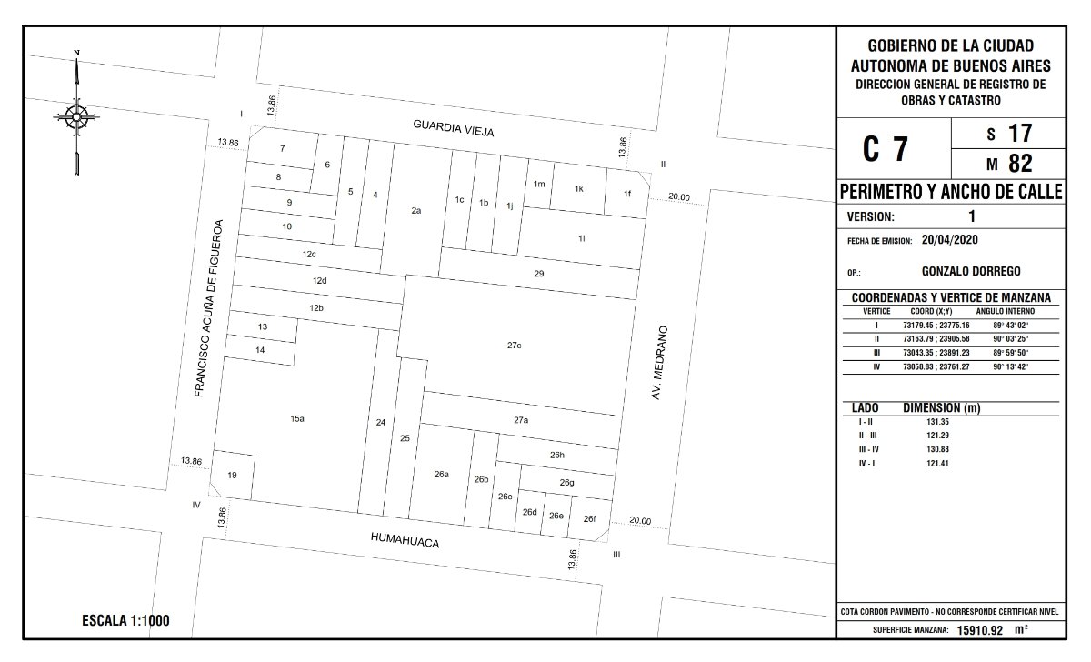 Terreno en Venta en Almagro