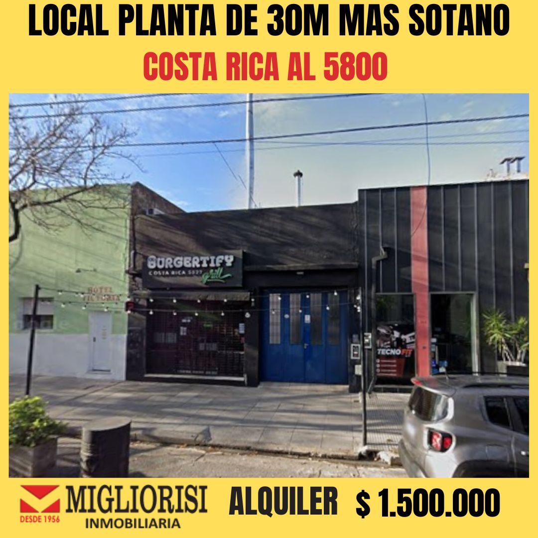 Local de 1 planta en  Alquiler en Palermo. COSTA RICA al 5800. Imagen 1
