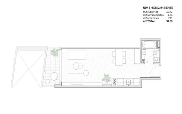 Departamento de 2 ambientes en  Venta en Palermo. BULNES al 1200. Imagen 1
